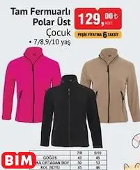 TAM FERMUARLI POLAR ÜST ÇOCUK
